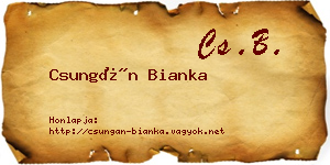 Csungán Bianka névjegykártya