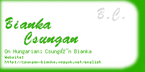 bianka csungan business card